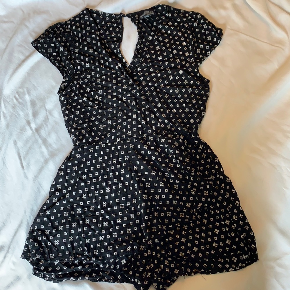 Angie Black and White Romper, Medium